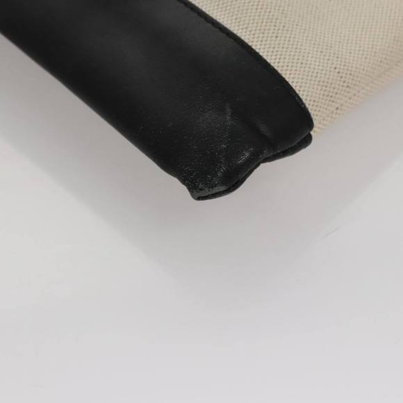 BALENCIAGA Clutch Bag Canvas Black White 420407 Auth bs21562